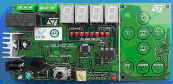 The development and evaluation board from STMicroelectronics STMicroelectronics development and evaluation board